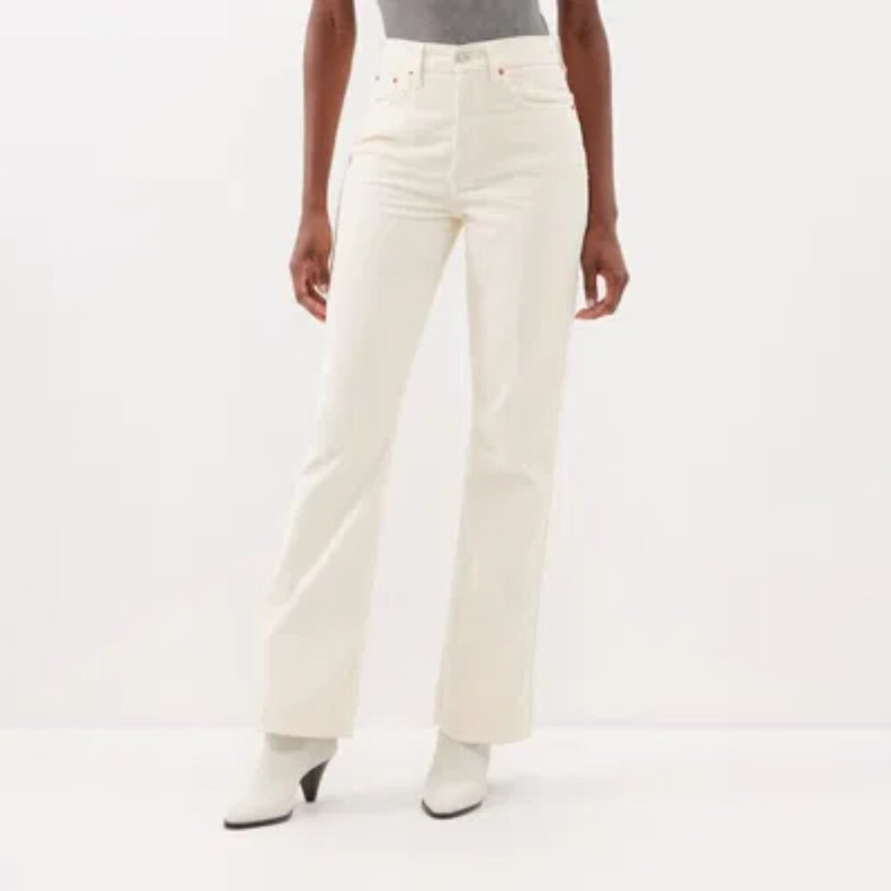 RE/DONE 70s Bootcut Corduroy Pants Vintage Ivory Size 30 NEW NWT